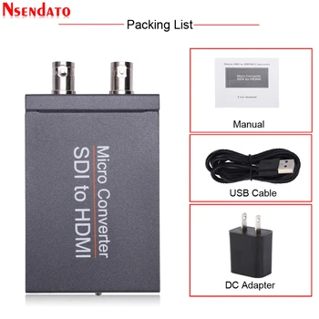 

1080P SDI to HDMI with Power adapter Mini 3G HD SD-SDI Video Micro Converter Adapter with Audio Auto Format Detection for Camera