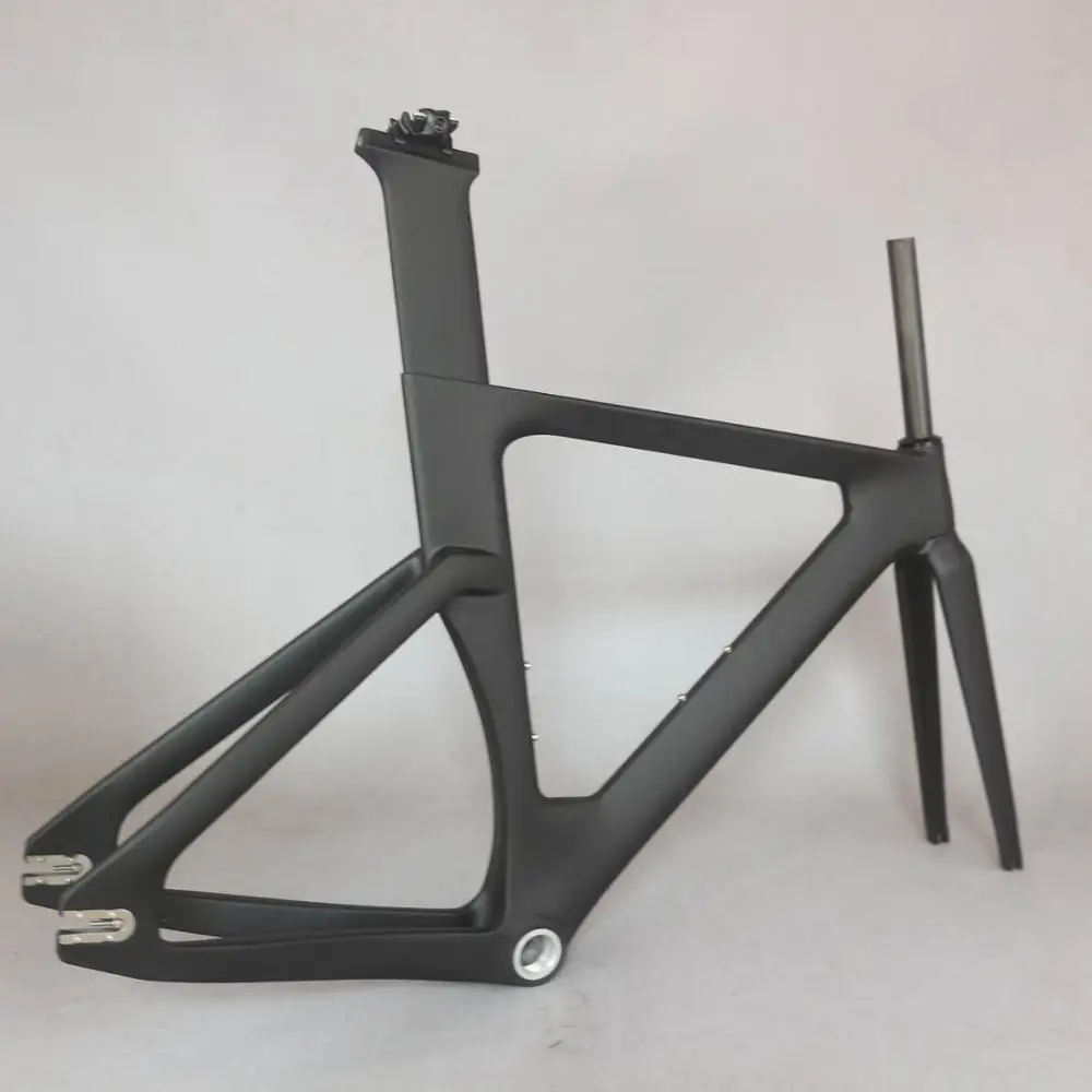 Discount 2019 OEM new full carbon track frame road frames fixed gear bike frameset with fork seat post  carbon bicycle frame 1