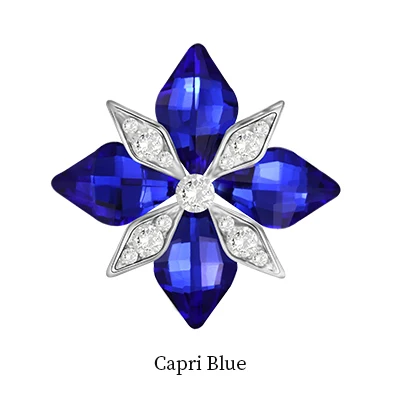 Capri Bule 5 шт. новая Цветочная Форма Стразы аппликация пришить бижутерия для декорирования аксессуары стеклянные камни для одежды сумка DIY/ремесло/ручная работа - Цвет: Capri Bule