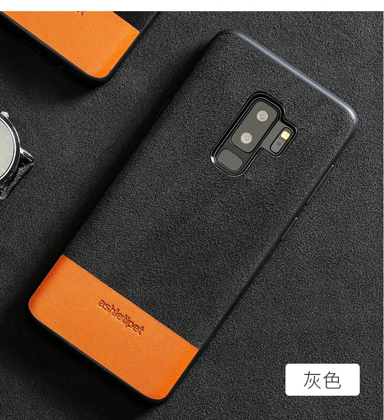 Серый Роскошный противоударный чехол из натуральной кожи для телефона samsung galaxy A50 A70 A40 A20 Note 8 9 10 S8 S9 S10 plus чехол для телефона - Цвет: Серый
