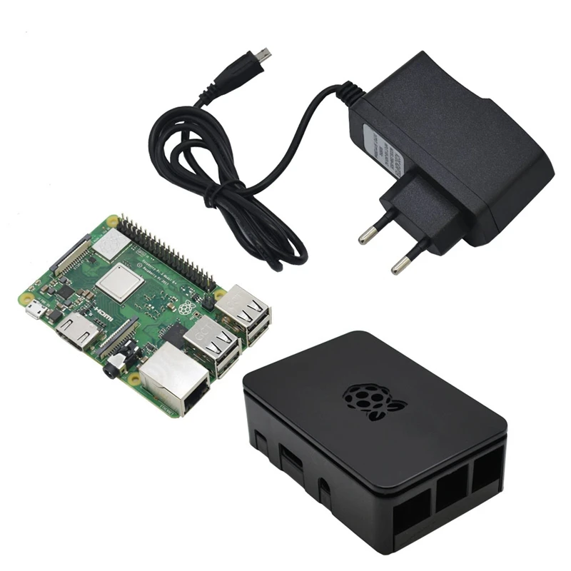Для Raspberry Pi 3 Model B+(Plus)+ Abs чехол+ 5V 2.5A Мощность адаптер с поддержкой Wi-Fi и Bluetooth Декодер каналов кабельного телевидения штепсельная вилка европейского стандарта