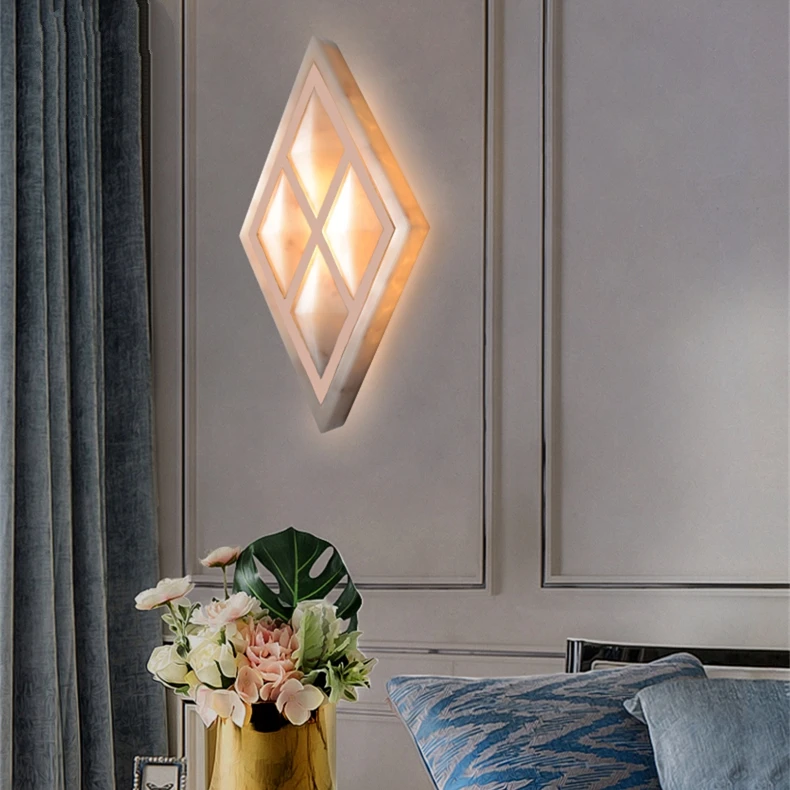 

Asian Luxury Resin LED Prismatic Wall Lamp Nordic Vanity Mirror Lights Modern Living Room Bedroom Home Decor Wall Sconce Lamp