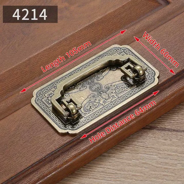 4214 Винтажный старинный Бронзовый Шкаф Ручки мебель в китайском стиле ручки ящика дверные ручки для гардероба мебельная фурнитура - Цвет: 4214