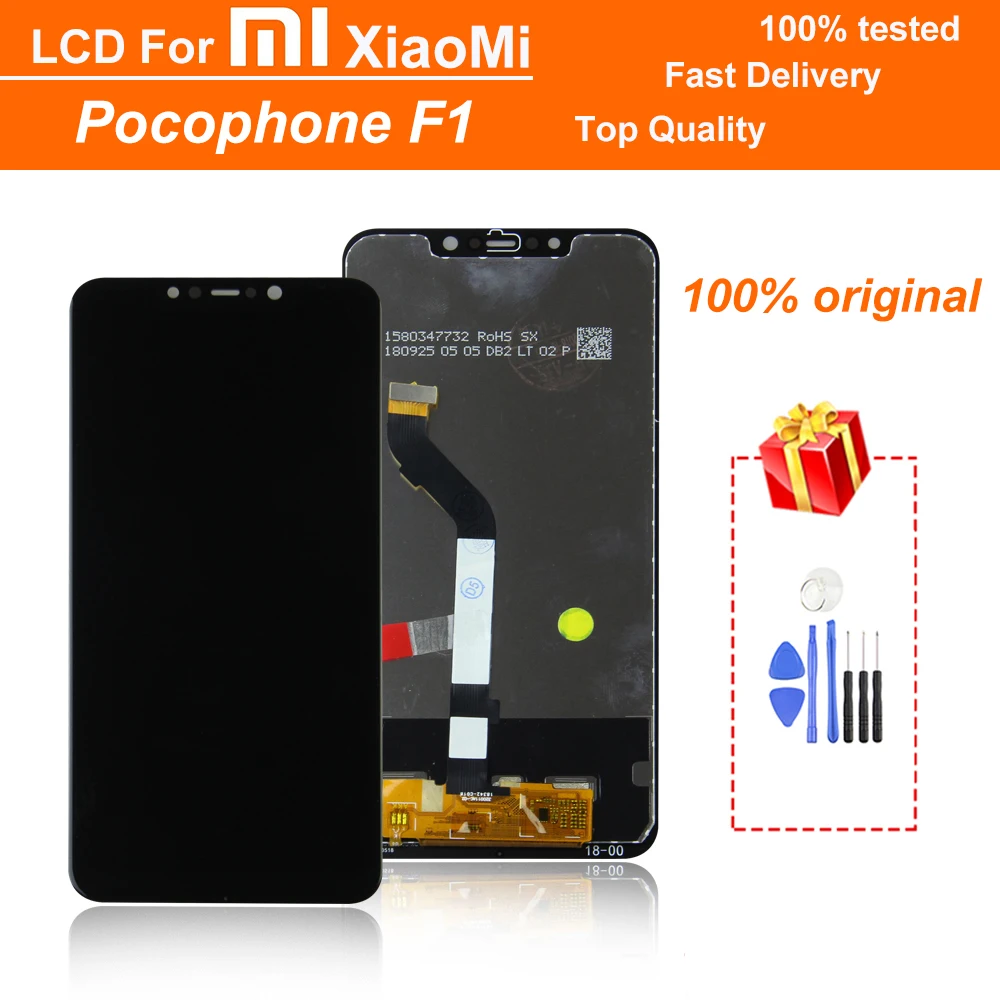 

100% tested Original 6.18" for Xiaomi Poco F1 LCD Touch Screen Digitizer Assembly for Mi Pocophone F1 LCD Display Replacement