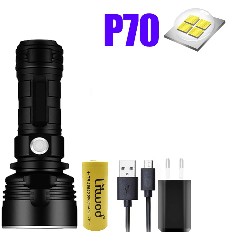 Option F Z40YB07 XHP70 супер мощный светодиодный фонарь L2 тактический фонарь USB Перезаряжаемый Linterna водонепроницаемый фонарь ультра яркий фонарь - Испускаемый цвет: Option F