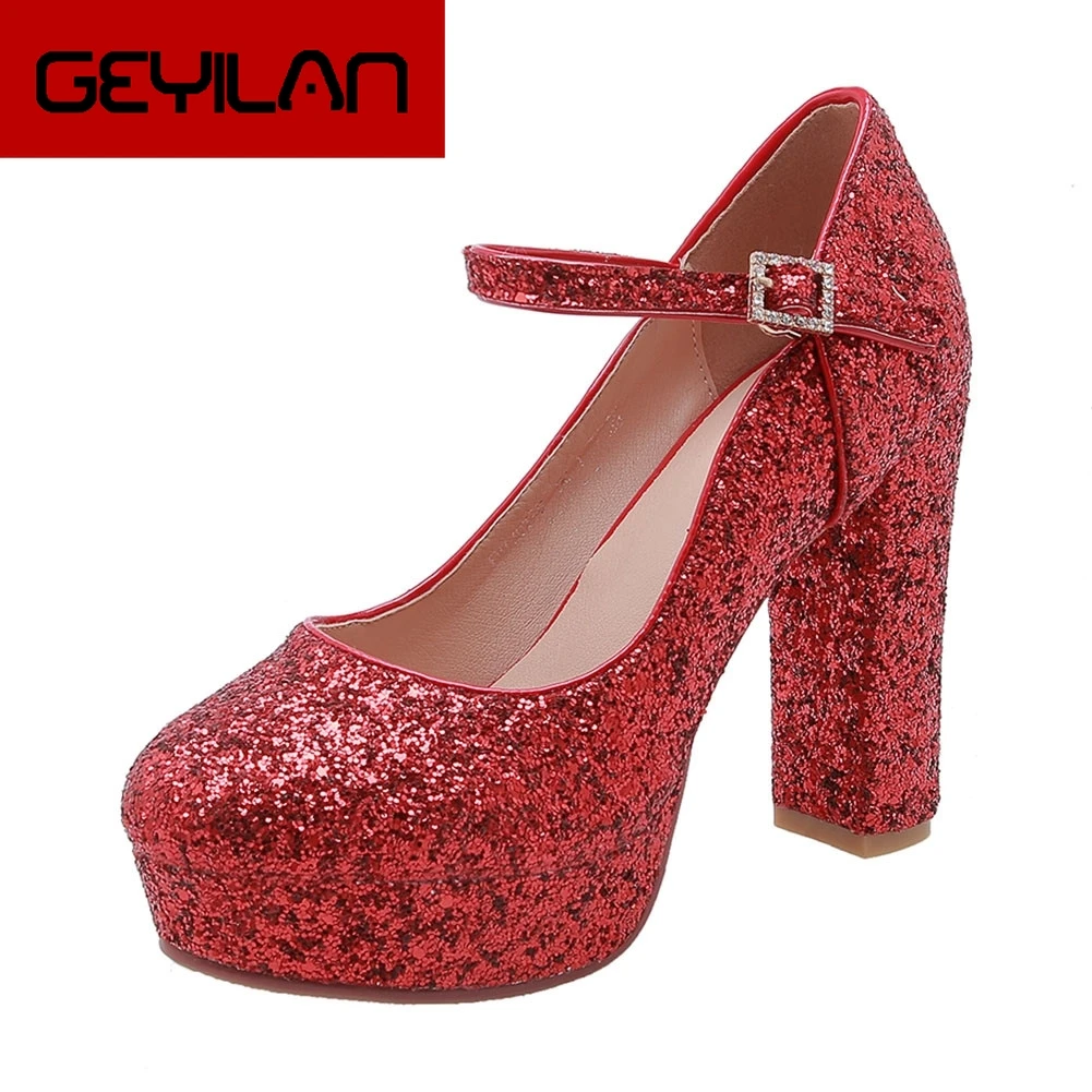 

Brand large Size 43 High Heels Bling Platform Shoes Woman elegant sexy Party wedding Sexy Spring Pumps brides women's shoes