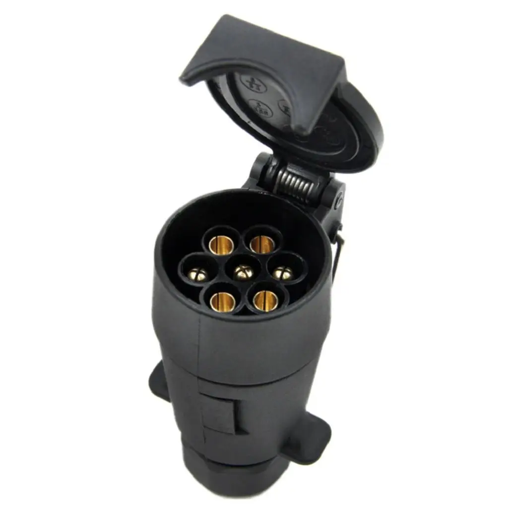 Car Trailer Truck 7Pins N Type Plug Socket Black Car Caravan Wiring Lights Tow