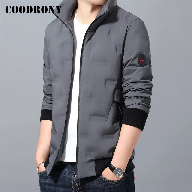 Бренд COODRONY, пуховик, мужская зимняя куртка, пальто с карманом на молнии, Новое поступление, повседневное плотное теплое пальто с воротником-стойкой, 98019