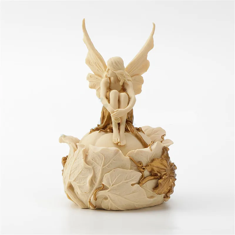  European Style Flower Faerie Sitting Posture Resin Storage Box Creative Bedroom Dressing Table Desk - 4000198395241