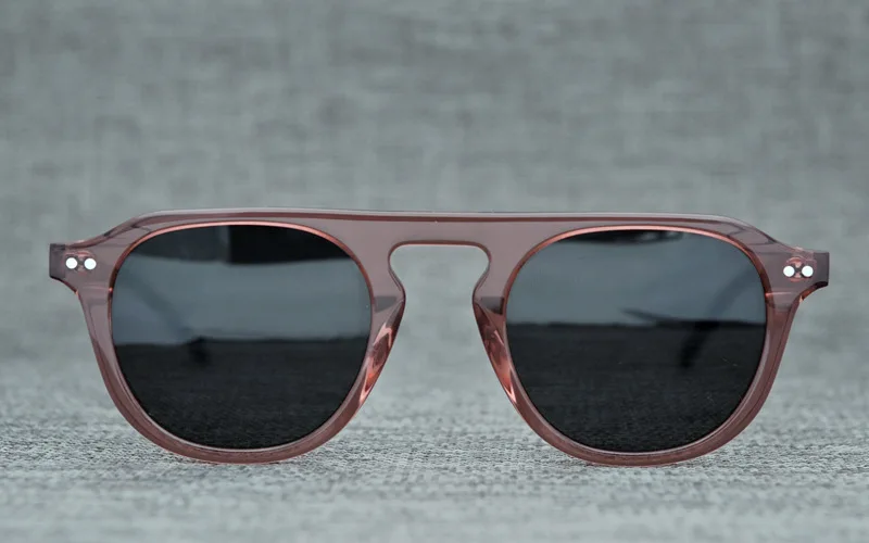 Acetate Round Sunglasses Men Women Brand Designer Retro Sun Glasses for Men Flat Top Vintage Clear Sunglass Shades UV400 Oculos