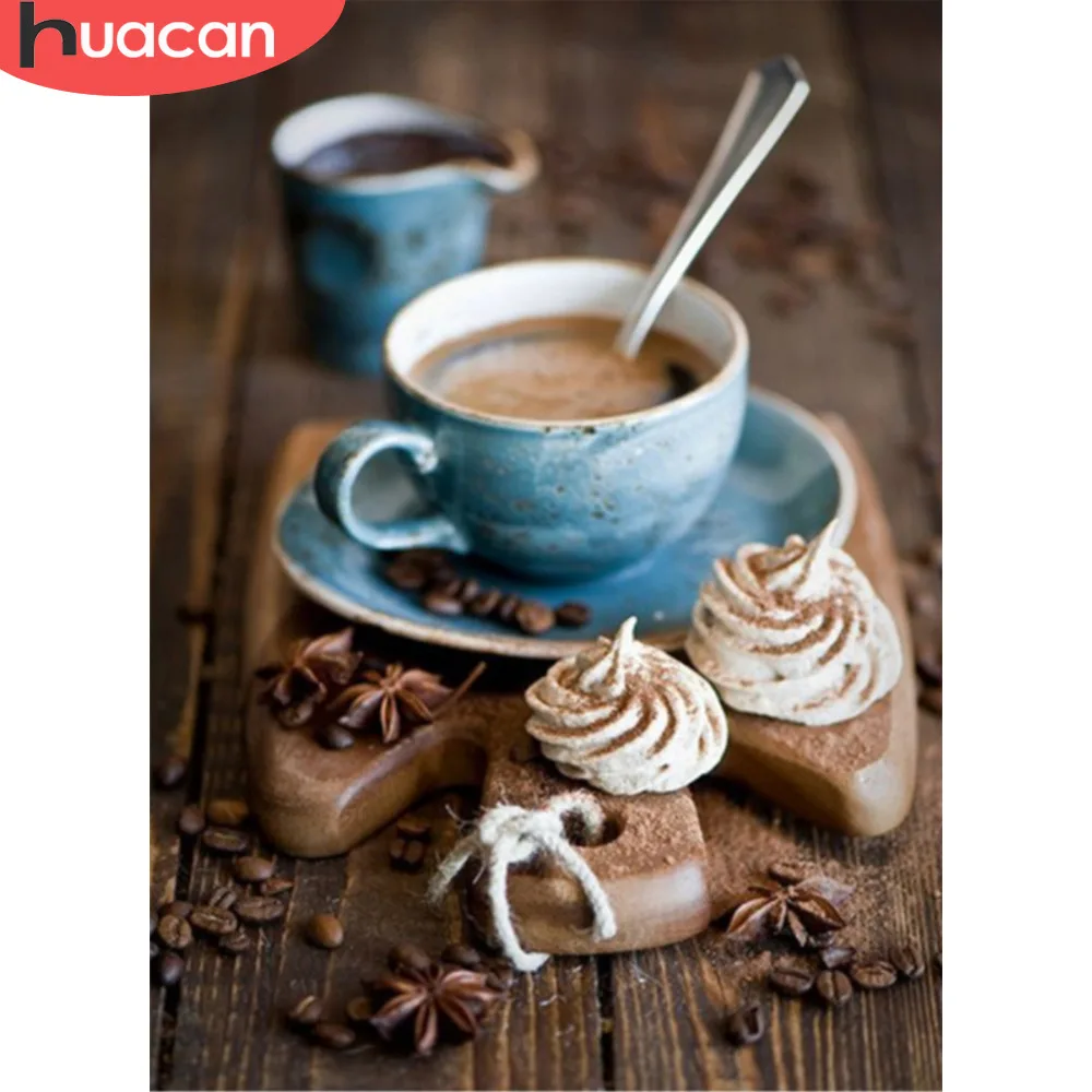 

Huacan 5D DIY Diamond Painting Cross Stitch Diamond Embroidery Coffee Pattern Full Drill Rhinestone Mosaic Wall Decoration Gift