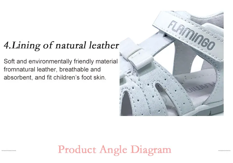 FLAMINGO kids Sandals Hook& Loop Flat Arched Design Chlid Casual Princess Shoes Size 19-24 For Girls 201S-XY-1689