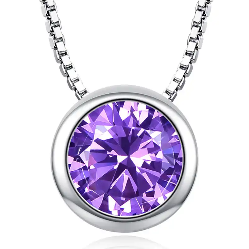 Moda Princesa Colar Pingente Pingente Pingente Enviar A Namorada Única Rodada AAA Colar de Zircão Colar de Noivado Jóias Acces