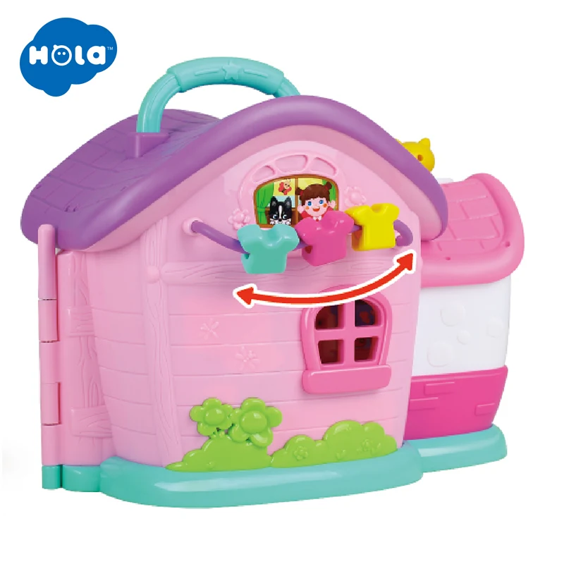 HOLA 3128B семейный дом принцесса кукольный домик Diy Вилла замок с мебелью моделирование мечта девушка игрушка дом для 3 лет