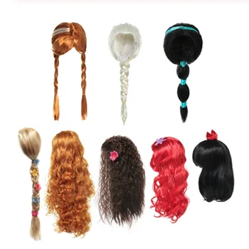 

Kids Girls Cosplay Wig Princess Rapunzel Elsa Anna Jasmine Ariel Aurora Merida Bella Moana Snow White Braid Wig Party