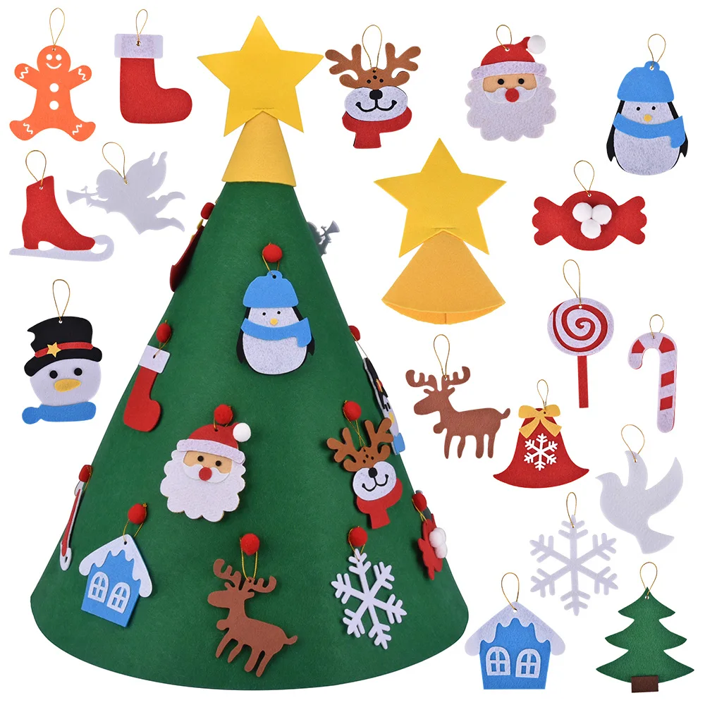 3D DIY войлочная Рождественская елка детские подарки игрушки искусственное дерево для детей рождественские подарки домашнее рождественское украшение войлочное ремесло
