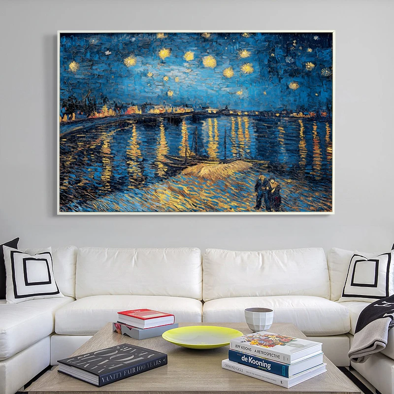 Элегантная поэтическая Звездная ночь Винсента Ван Гога известного художника художественный Принт плакат Настенная картина холст Картина маслом домашний Настенный декор