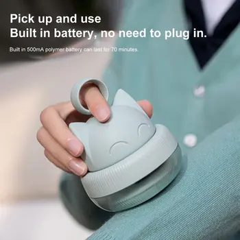 

Hot Cute Mini Cat Lint Remover Hair Ball Trimmer Fuzz Pellet Cut Machine Epilator Sweater Clothes Shaver Laundry Cleaning Tool