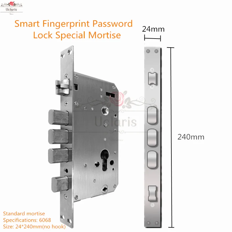 Smart Fingerprint Password Doorlock Special Mortise Stainless Steel 6068  Lock Body Hardware Home Improvement Mechanical Locks