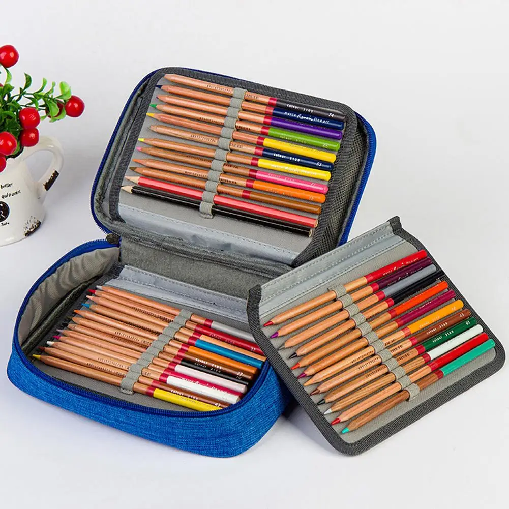 

Waterproof Super Large Capacity Pen Bag with Zipper Strap for Prismacolor Watercolor Pencils Crayola Colored Pencils Handbag
