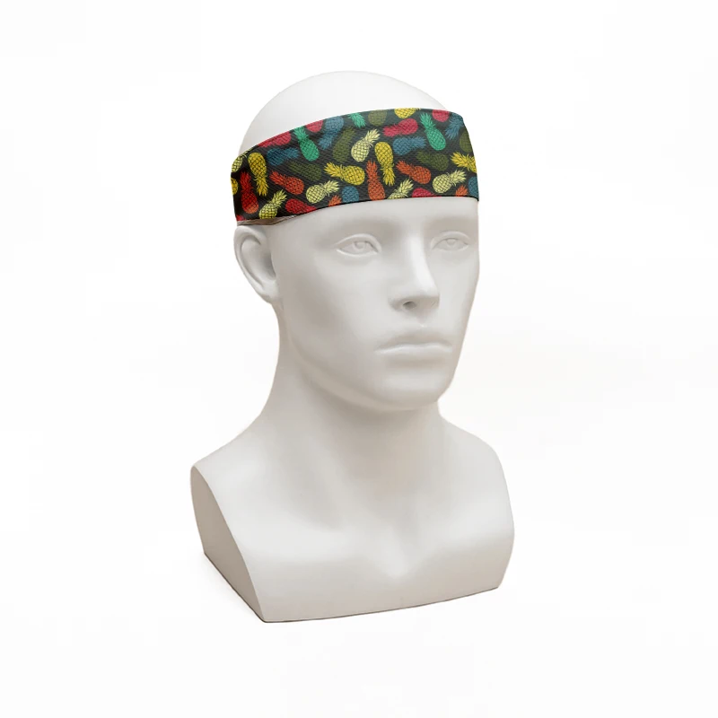 Pineapple Pattern Design Outdoor Sports Cycling Running Tennis Anti-Slip Sweatbands Headbands