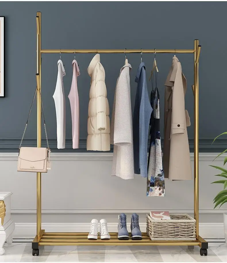Clothes Rack Coat Rack Stand Floor Hanger Simple Clothing Rack Furniture Wardrobe Hat Stand Clothes Rack Stand Storage Shelves