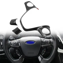 1 шт. для Ford Focus 3 MK3 (2012-2014)/для KUGA 2013-2015 аксессуары для автомобиля Стайлинг накладка на руль наклейка украшение 1 шт. для Ford Focus 3 MK3 (2012-2014)/для KUGA 2013-2015 аксессуары для автомобиля Стайлинг накладка на руль наклейка украшение