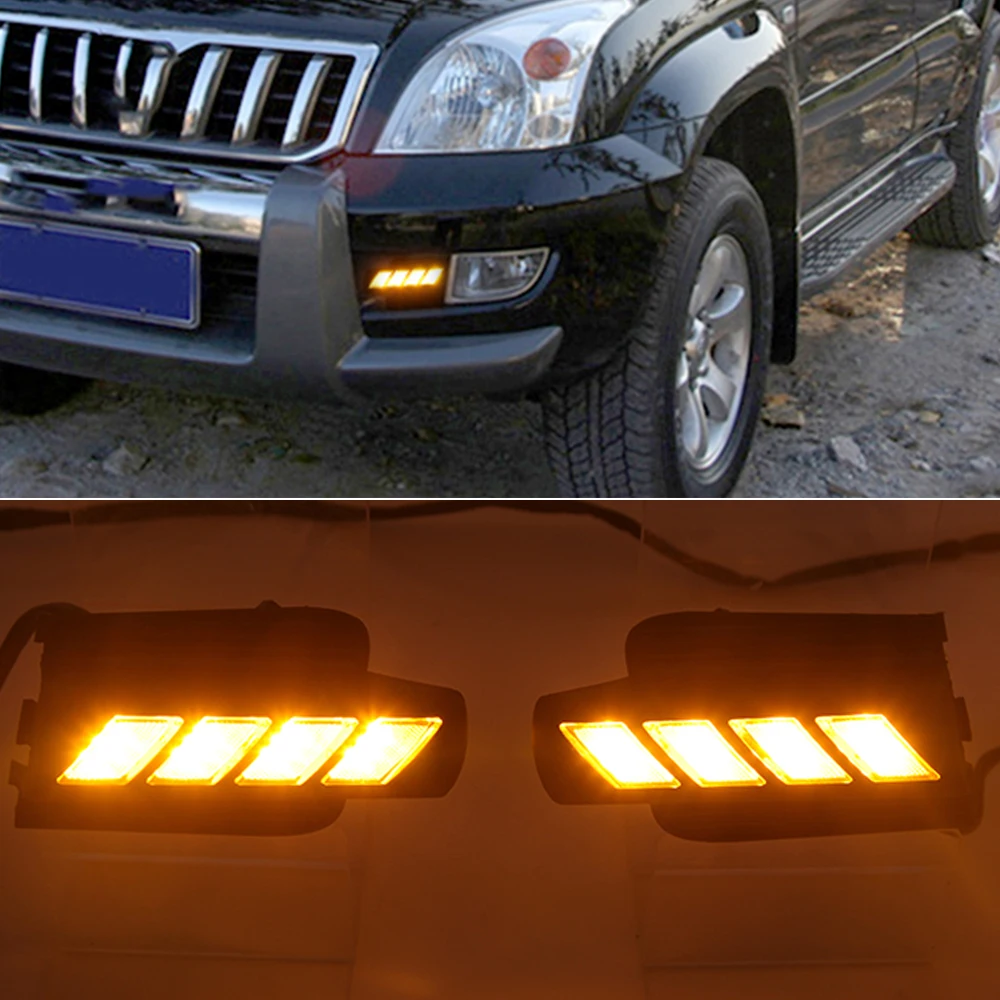 CSCSNL 1 пара дневные ходовые огни для Toyota Prado 120 Land cruiser LC120 FJ120 2003 2004 2005 2006 2007 2008 2009 Светодиодный дневной светильник