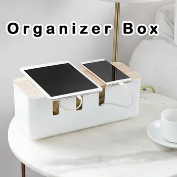 

Cable Organizer Box Hard Plastic Power Strip Storage Box Cable Management Box Holder Dustproof Cover Home Cable Winder Organizer