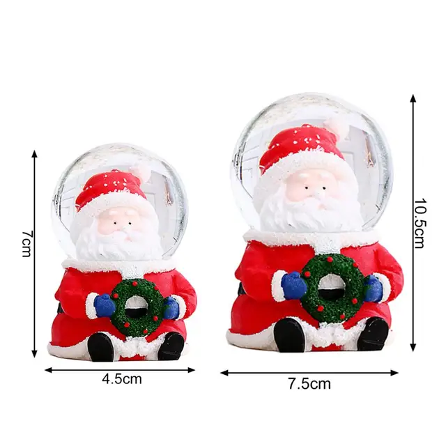 Led Karácsonyi Hógömb Finom Kivitelezés Aranyos Üveg Gyanta Mikulás Hóember Asztali Dekoráció Otthon - Image 2