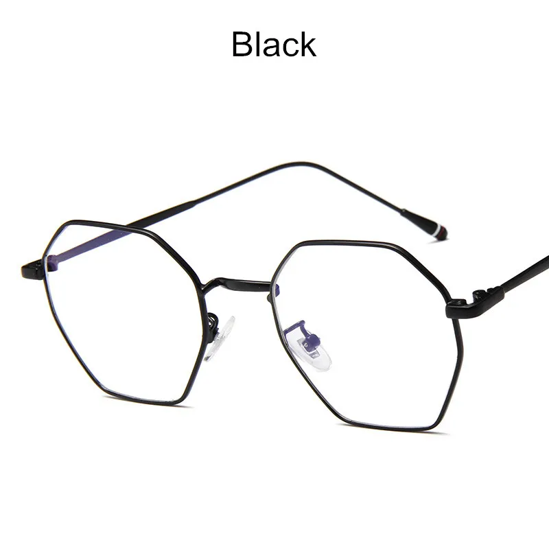 KOTTDO, Модные металлические полигональные мужские очки, оправа, винтажные оптические очки, оправа для глаз, женские прозрачные очки для близорукости - Frame Color: black