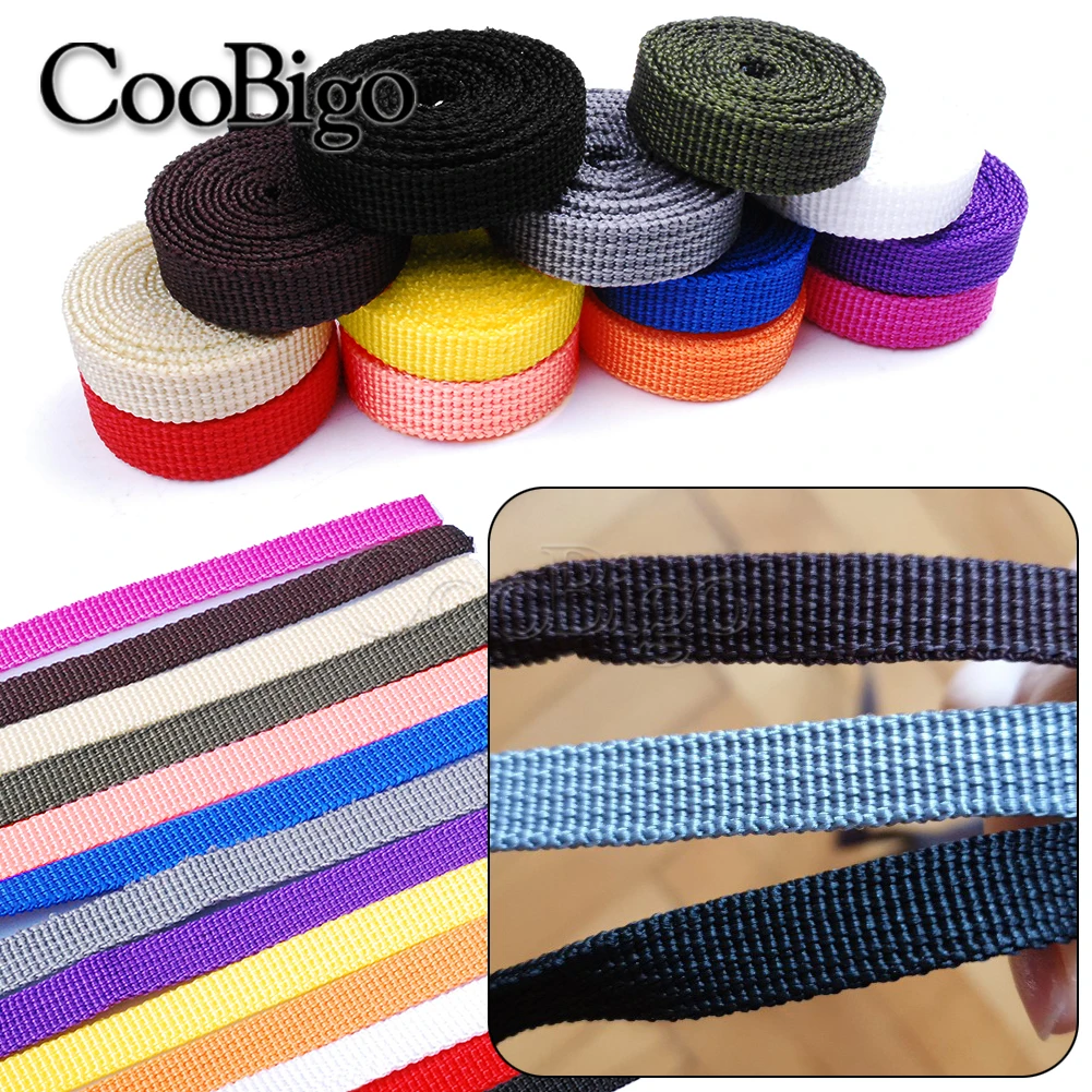 1 yards Assorted Colors 3/8"(10mm) Polypropylene PP Webbing Ribbon Band Strap Dog Collar Harness Outdoor Backpack Bag Parts