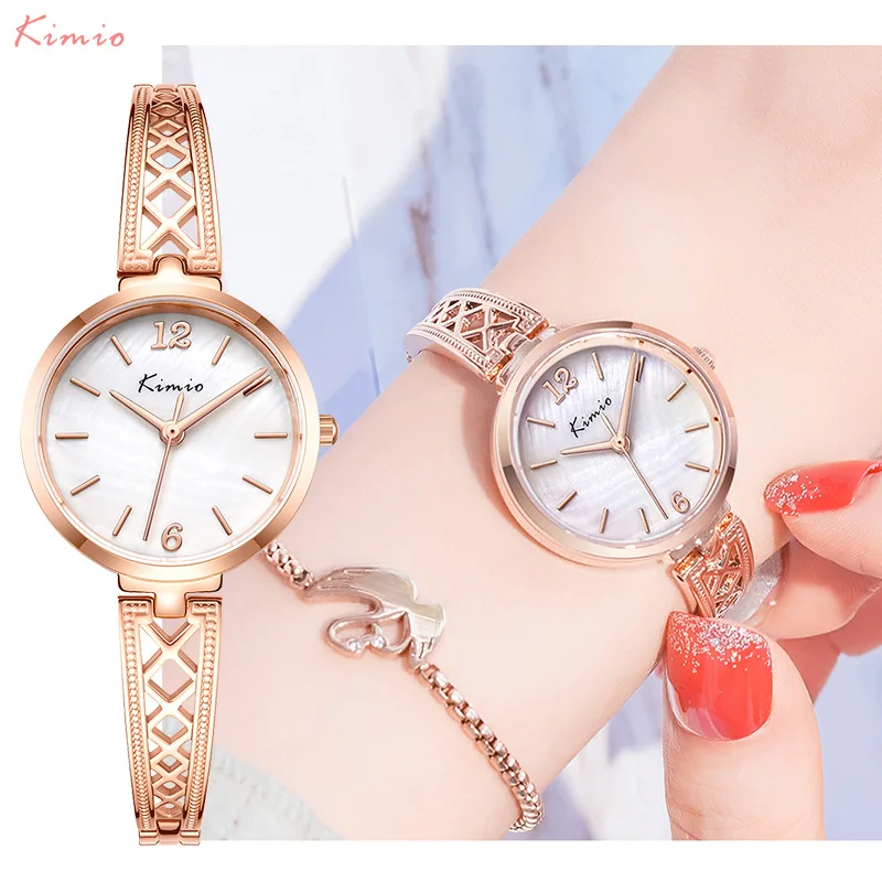 

Kimio Relogio Feminino Watches Women Watch Fashion Casual Quartz Wrist Watch Ladies Bracelet Watch Rhinestone Clock Dropshipping