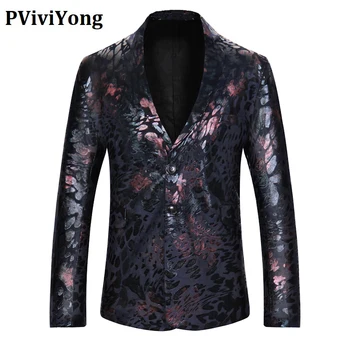 

PViviYong brand 2020 high quality men's top suit jacket Corduroy printing slim fit suit men blazer X01