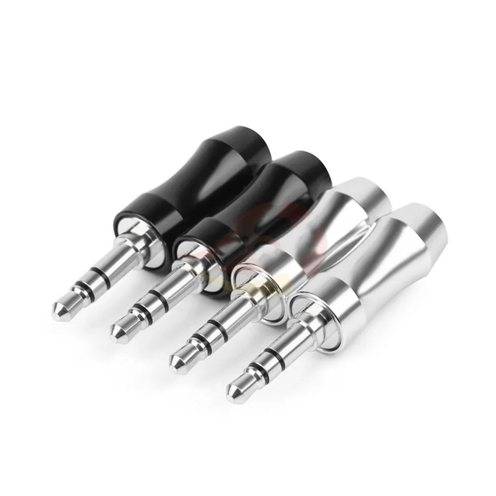 3 5MM Jack Rhodium Plating Copper Headphone Adapter 3 5mm 3 Pole Stereo Earphone Plugs Soldering Metal HiFi Audio Connector