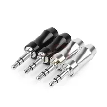 3 5MM Jack Rhodium Plating Copper Headphone Adapter 3 5mm 3 Pole Stereo Earphone Plugs Soldering Metal HiFi Audio Connector