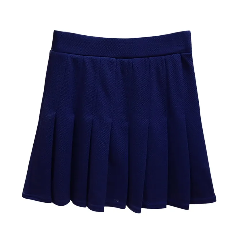 Синий Прямая поставка, женская шифоновая плиссированная короткая юбка с высокой талией, сексуальная юбка стрейч, однотонная мини-юбка трапециевидной формы, светильник - Цвет: Синий