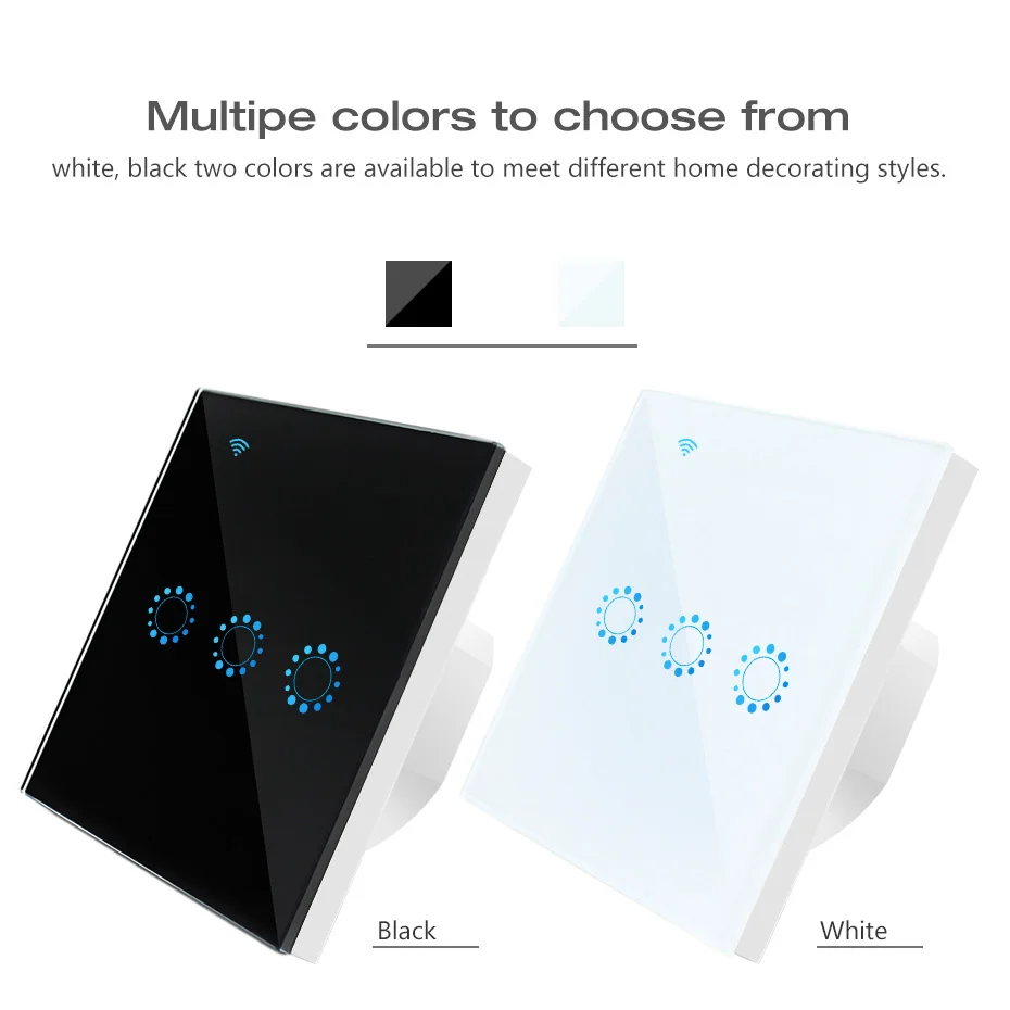  Touch Switch EU Wifi Smart Touch Switch 1/2/3 Gang Wireless Remote Light Switch ewelink App Control - 4000051615779