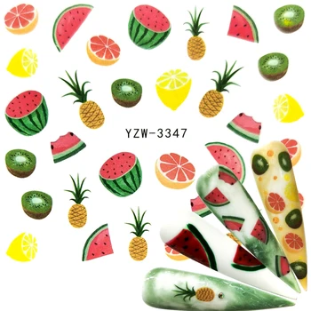 

2020 1 PC Watermelon Summer Fruit Drinking Stickers For Nails Manicure Nail Art Design Water Transfer Watermark Beauty Decals