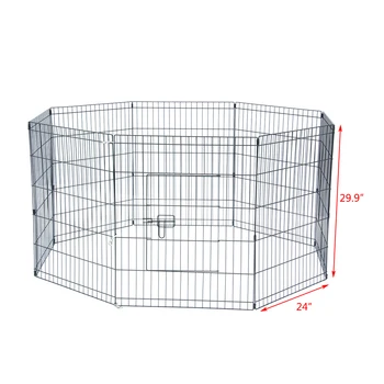 

Tall Wire Fence Pet Dog Cat Folding Exercise Yard 8 Panel Metal Play Pen