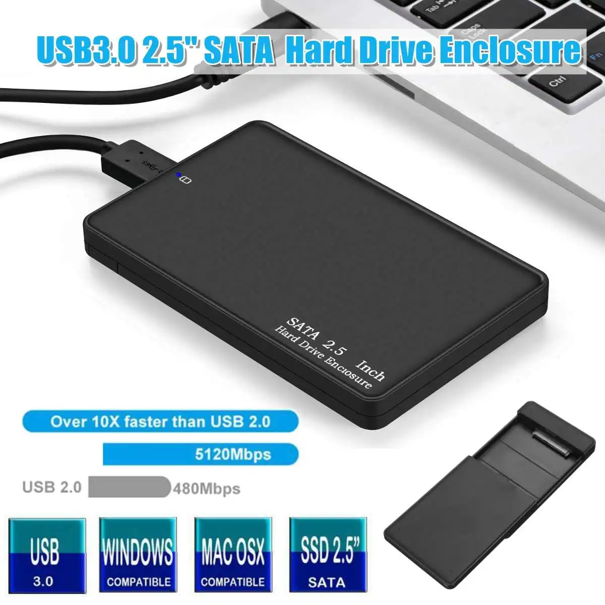 4 ТБ HDD чехол 2,5 SATA к USB 3,0 адаптер для жесткого диска корпус для SSD диск HDD коробка жесткий диск Внешний корпус HDD корпус