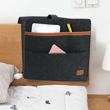 

Home Bedside Organizer Hanging Storage Bag Couch Living Room Pouch Desk Dorm Magazines Phone Holder Chair Sofa Pocket Large Felt