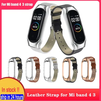

Watch Strap For Xiaomi Mi Band 4 Band 3 Strap Leather Strap Wristband Bracelet Replacement for Mi band4 3 Wrist Belt Replacement