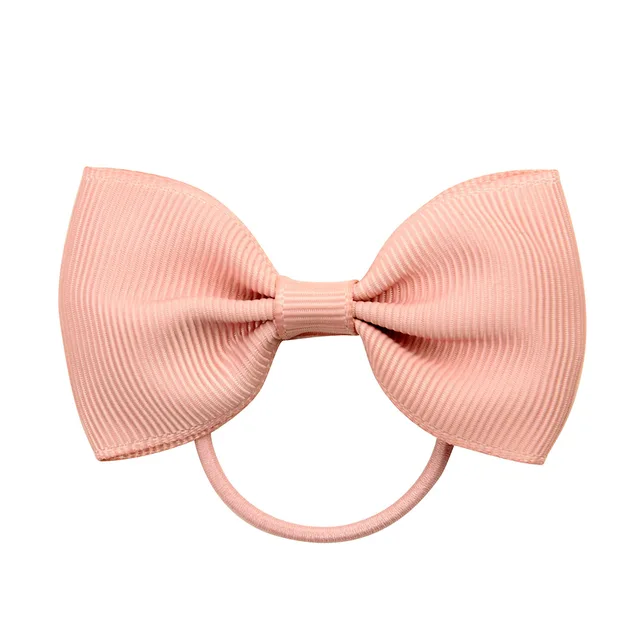 1Pcs Novelty Small Mini Solid Baby Elastic Rubber band Head rope Ribbow Bow Tie For Girls Headwear Hair Accessories 16