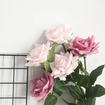 

Wedding decoratio high quality artificial flowers Vivid real touch roses Artificial Silk Flower Bride Home Decor
