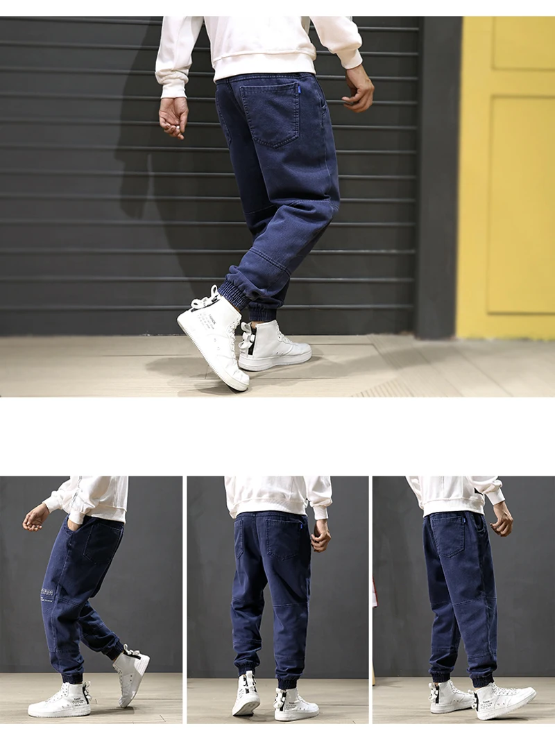 Модные мужские джинсы в японском стиле, свободные брюки-карго, джинсы-шаровары с вышивкой, дизайнерские мужские джинсы для бега в стиле хип-хоп