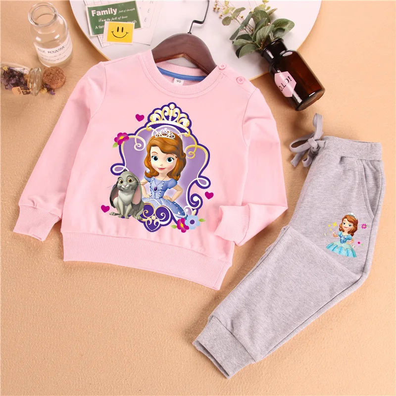 Осенняя одежда для детей; vetement enfant fille; костюм принцессы Софии; свитер и брюки; комплект одежды для маленьких девочек