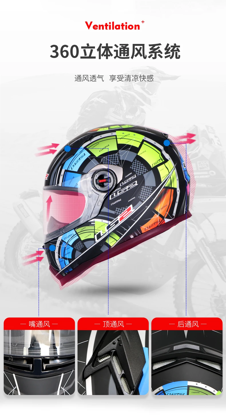 LS2 FF358 полный уход за кожей лица moto rcycle шлем Alex Barros moto cross racing casco moto capacete ls2 ECE утвержден