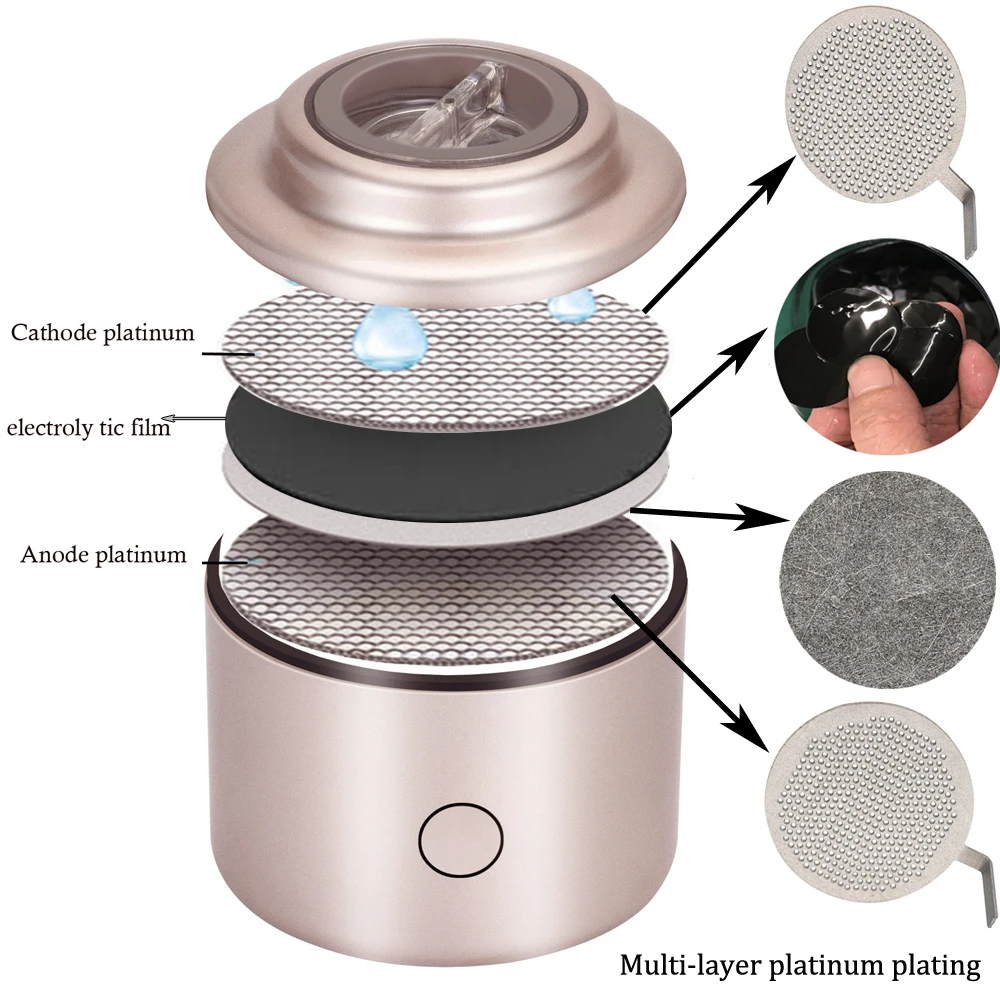 Description Picture 5 of itemSmart Cup 7.8Hz Nano Rich Hycrogen Water Generator Bottle Pure H2 Respiratory lithium battery chargeable Electrolysis Ionizer