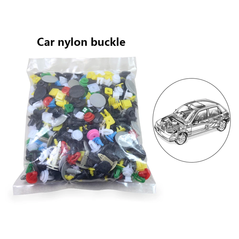 Car Nylon Buckle Fastener Clip Mixed Pin Rivet Bumper Door Trim Panel Retainer Car Body Push Retainer(Randomly Mixed of Styles